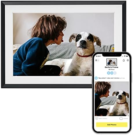 Aura Carver Wi -Fi Digital Picture Frame | O melhor quadro digital para presentear | Envie fotos do seu telefone | Configuração rápida