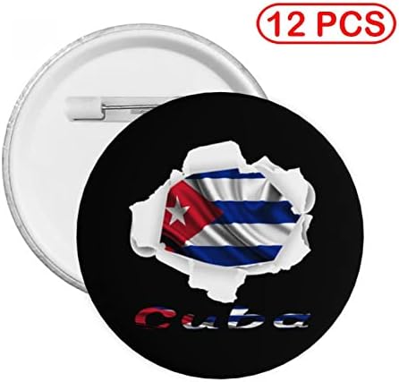 Bandeira de Cuba Buraco quebrado Round Craceled Button Button Clothing Decoration for Gift 12 PCs Large
