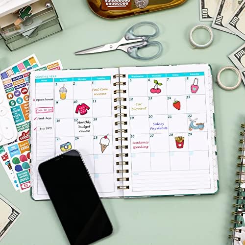 Planejador de Orçamento - Livro mensal de orçamento e caderno de rastreador de despesas, organizador do planejador