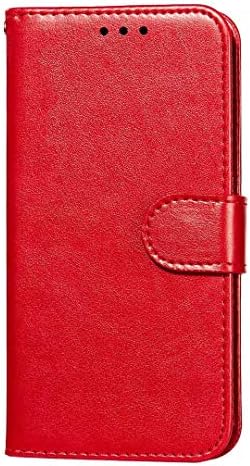 Caixa da carteira Flipbird Compatível com capa de telefone da carteira de couro magnética nokia c1 com tampa de carteira de cartão/chinelos de kickstand/lanfilos para Nokia C1 Red