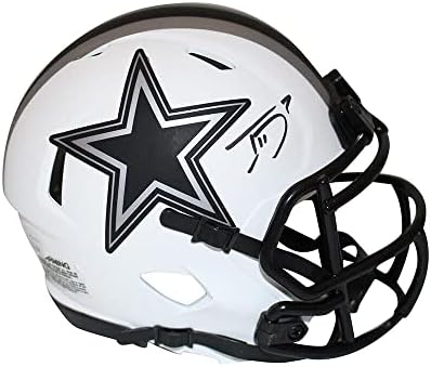 Trevon Diggs autografado Dallas Cowboys Mini Capacete Lunar JSA 36836 - Mini Capacetes Autografados da NFL