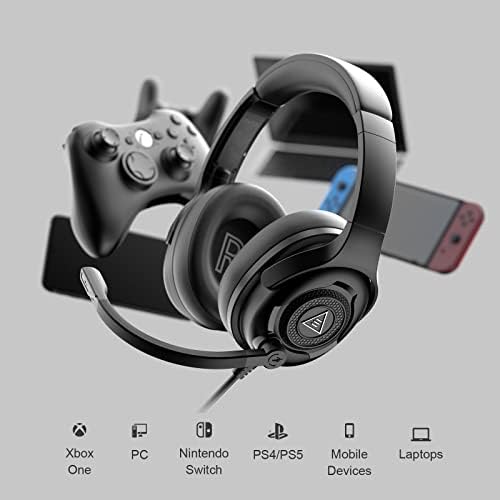 EKSA AirComfy Wired Headphones - fone de ouvido para PC com microfone, 245g de driver de câmara leve, alto -falante estéreo de