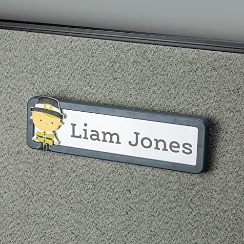 OfficeMate VerticalMate Name Plate, cinza