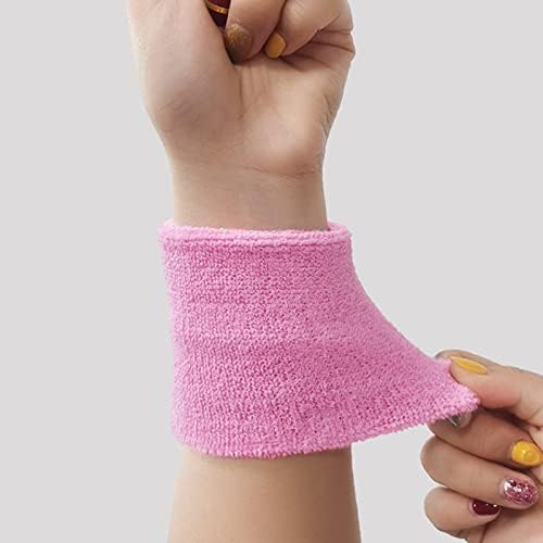 2 pares de âmbito de câncer de mama Pulseiras de fita rosa Bandas de moletom esportes Bandas de moletom para o basquete de futebol de tênis, executando ioga e apoiando o mês de conscientização sobre câncer de mama
