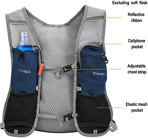 ViMapo Running Hydration Vest Backpack, Backpack de corrida de trilha leve, colete de corrida com bolso para homens