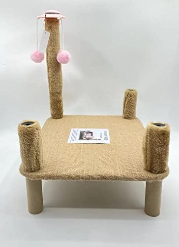 Visionwel Pet Furniture, rede de gato com cobertor, cama de estimação elevada para o chão interior, piso em pé de cadeira de gato respirável, repouso de mobília de gato de rede de gato presente