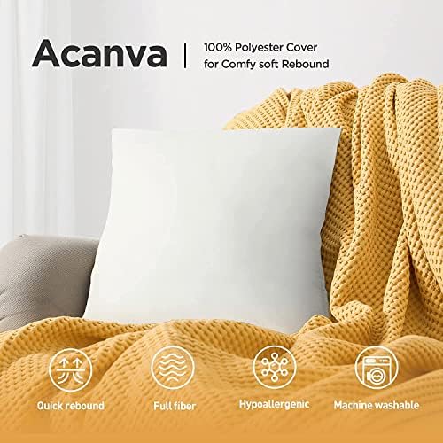 ACANVA Decorative Pillow Pillow inserções para sofá, cama, sofá e cadeira, sham sham sham sham stuffer com microfibra de poliéster premium, 26x26 polegadas, branca 2 contagem