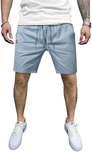 Woenzaia Mens Casual Shorts - Algodão Summer Summer Stretch Swill Chino Golf Cargo Shorts