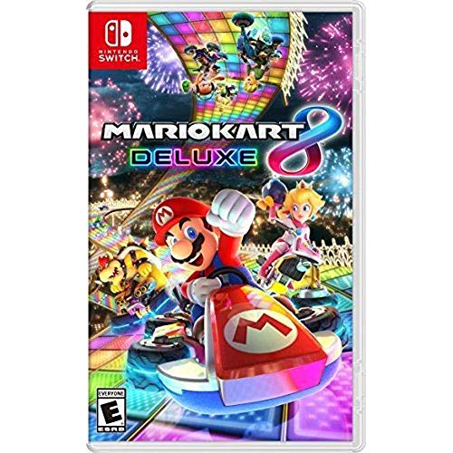 Nintendo Switch 32 GB Console com pacote Neon Blue e Red Joy-Con com Mario Kart 8 Deluxe, Super Mario Party, Super Mario Maker 2, Switch Minecraft, Screen Protectors & Direreing 2 Pack