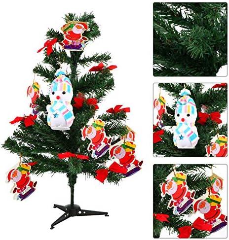 Nuobesty natividade decoração mini decoração de árvore de natal 60 cm de mesa de Natal Mini mesa com pingentes pendurados