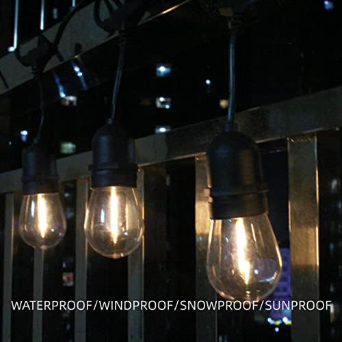 S14 Luz solar de cordas externas com 15 lâmpada vintage à prova d'água Edison S14 LED BULB