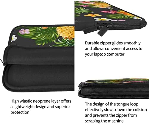 FFEXS Saco de laptop havaiano de abacaxi tropical, tecido à prova d'água durável, bolsa de laptop de 13/15 polegadas, para