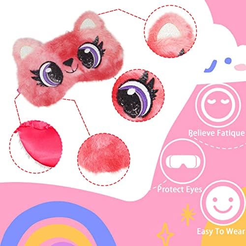 6 Pacote de máscara de olho de olho macia para dormir máscara de olho de olho capa de olho de olho de gato capa de olho de olho de