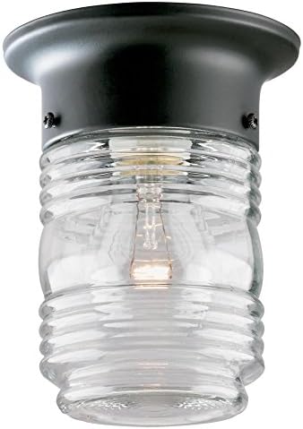 Iluminação de Westinghouse 6691900 Light Jelly Jar Light, Black Matte Black