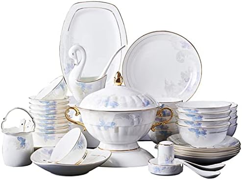 Conjunto de utensílios de mesa SEESD, utensílios de mesa de cerâmica, 60 cabeças de mesa européias de estilo europeu, tigela e conjunto de placas
