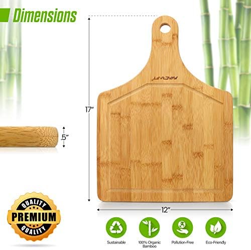 Avacraft Organic Bamboo Rutting Board com alça, tábua de madeira com alça, tábua ideal para cozinha, melhor tábua de cortar vegetais, carne, queijo, bloco de açougueiro