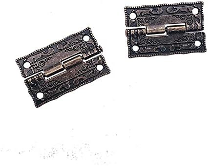 Móveis de casa Hardware da porta Dobra 2 peças de armário de bronze antigo Corrente da dobradiça Jóias Diy Caixa de