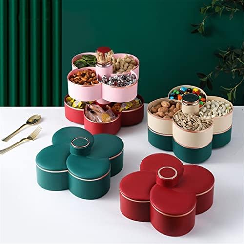 Caixa de doce rotativa da forma de petala houkai caixa de lanches caixa de plantas de flor de alimentos de alimentos