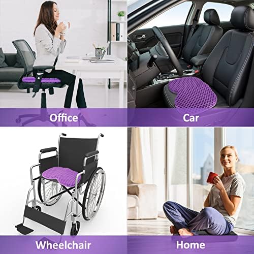 Almofada do assento do gel VEDOZO Para cadeiras de escritório, almofada de assento para o carro para longas almofadas para cadeira de rodas para alívio da pressão do cenário e dor nas costas, roxo/preto,