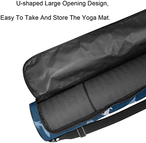 Bolsa de tapete de ioga unissex, transportadora de tapete de ioga com exercícios com alça de ombro ajustável tubarão