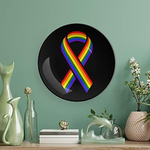 A consciência LGBT de orgulho gay LGBT Placas decorativas de placas de placas decorativas de placas de cerâmica Craft With Display Stand for Home Office Wall Decoration