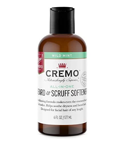 Cremo Wild Mint Beard & Scrufftener, suaviza e condições pêlos faciais grossos de todos os comprimentos em apenas 30 segundos,