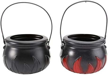 Didiseaon Halloween Witch Jar Flame Candy Bucket Flue- Or- Trate Bucket for Halloween Decorations Party Supplies