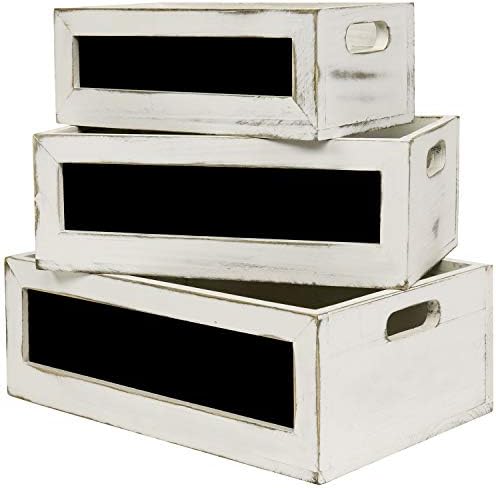 Mygift vintage de madeira branca de madeira decorativa Organizador de armazenamento, pequena caixa de caixas de ninho