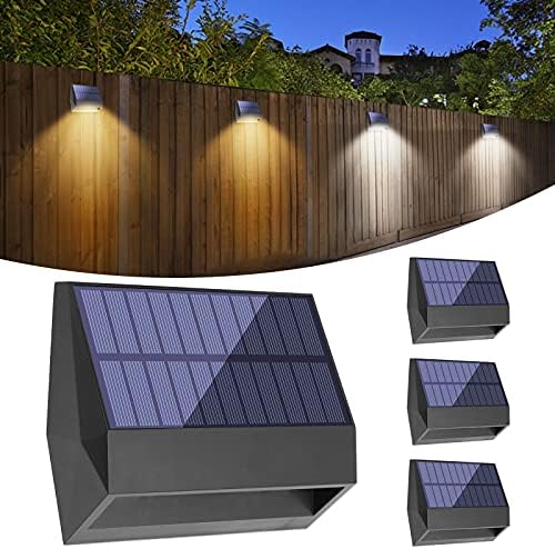 Luzes solares de cerca solar Bridika LED LUZES DE PAREDE SOLAR IP65 Modos de iluminação à prova d'água para garagem e caminho