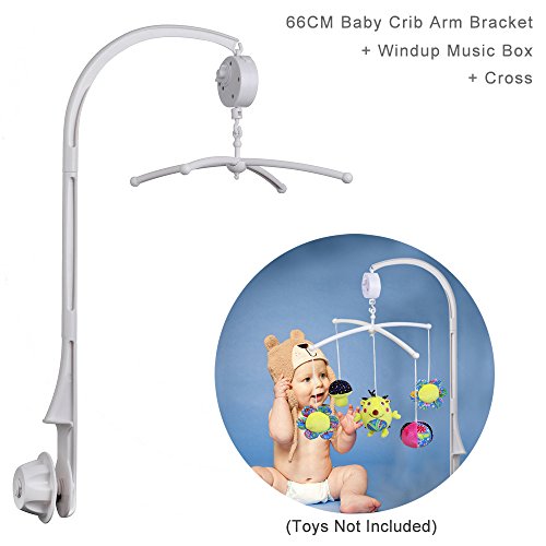 Colorfulstream - 66cm de altura Baby Bed Bell Toys Suport Suporte, parafuso de porca, W/Windup Music Box