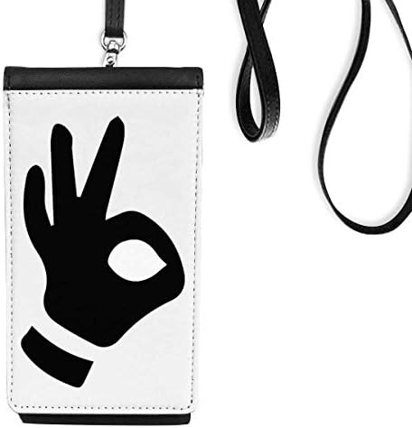 Ok, esboço de gesto padrão bolsa de carteira de telefone pendurada bolsa móvel preta bolso preto