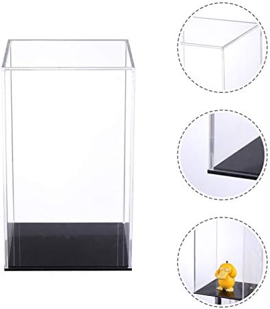 Hemoton Baby Doll Square Caixa de exibição Clear Acrílica Stand vertical montagem de caixa de bancada Cubo de armazenamento