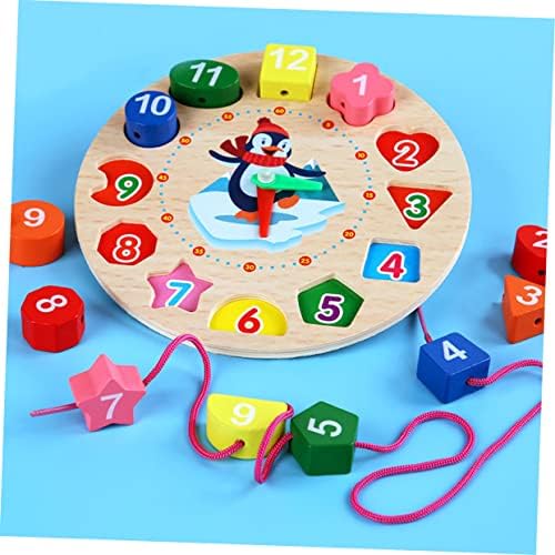 Toyvian 1 Set Wooden Clocks for Kids Aprendizando Early Aprendizagem Umber Playthings de relógio Tridador Placa