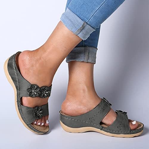 Sandálias para mulheres verão casual, feminina jeans strap butterfly plataforma sandálias casuais sandálias de slide