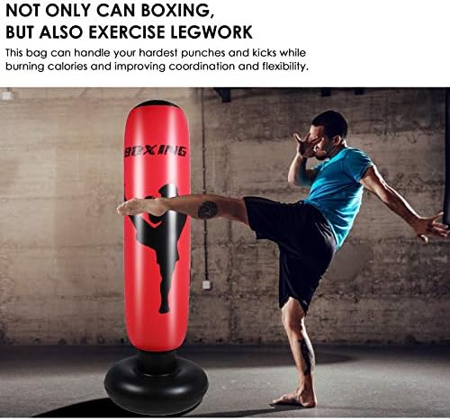 Bolsa de perfuração inflável para adultos para adultos de 67 polegadas de boxe de boxe para alívio do estresse do exercício em casa