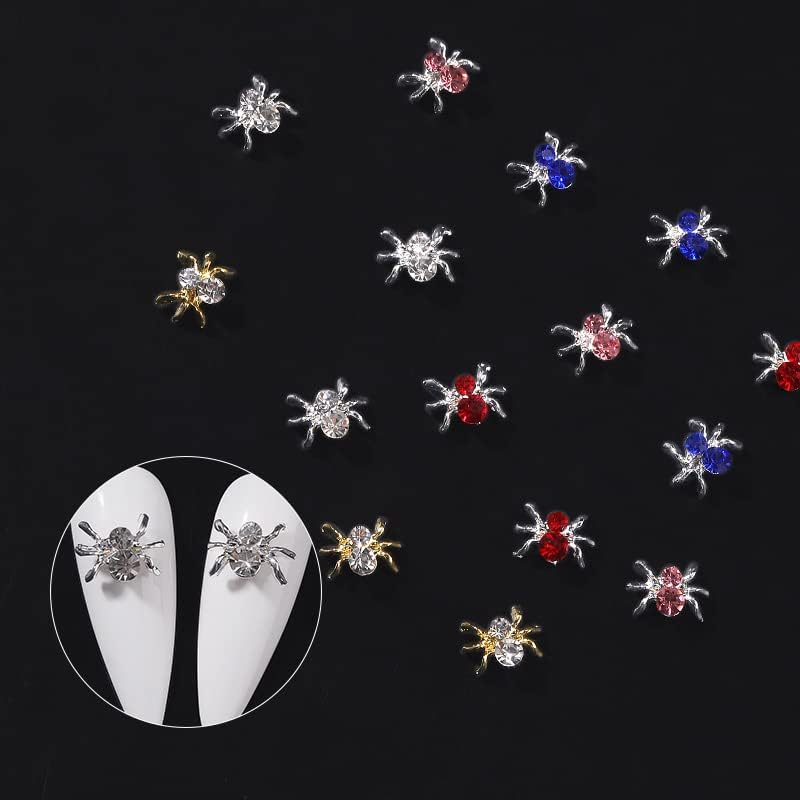 10pcs liga aranha Decorações de arte de unhas 3d ab/strass branco vidro cristal jóia de jóias de jóias