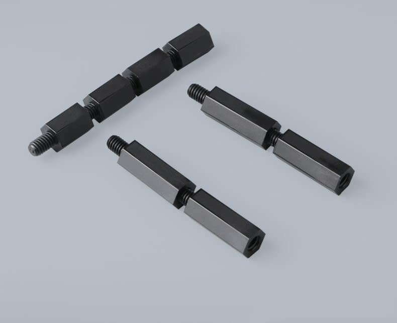 30/20/10pcs m3*l+6mm rosca preta parafuso de espaçamento plástico para placa -mãe pcb pilar de espaçador de nylon fixo
