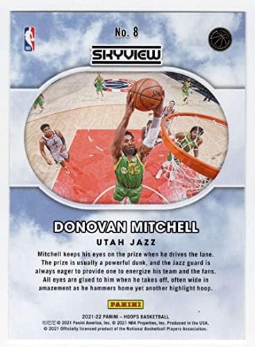Donovan Mitchell 2021-22 Panini Hoops Skyview Winter #8 nm+ -mt+ jazz de basquete da NBA