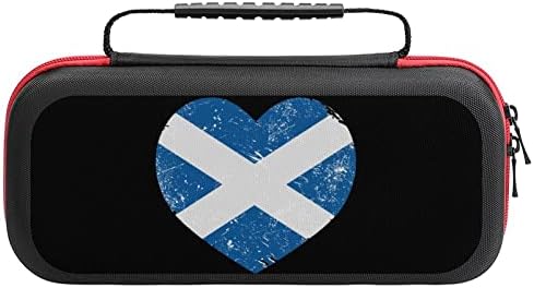 Escócia Retro Bandeira do coração Carregar bolsa de armazenamento Bolsa de casca de viagem para acessórios e jogos