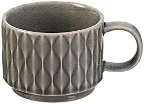 Cypress Home Ceramic Debossed Cup, coleção de serenidade de 12 onças, conjunto de 2