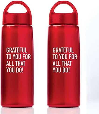 Cheersville 2 pacote 26 oz Valor luminoso garrafa de água plástica - Grato a você - presente de apreciação dos funcionários