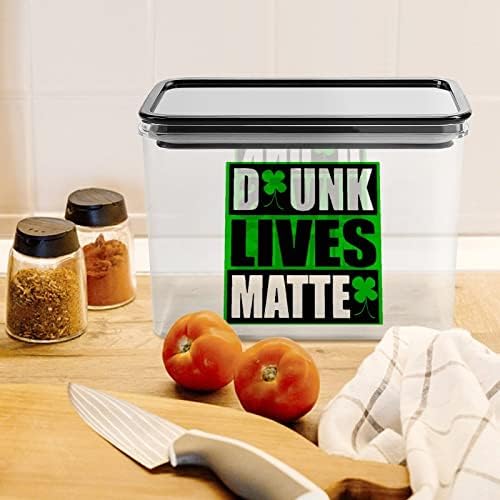 Bêbado Lives Matter Caixa de armazenamento de plástico Recipientes de armazenamento de alimentos com tampas de arroz balde