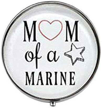 Mãe orgulhosa de uma mãe militar marinha - caixa de comprimidos de foto de arte - caixa de pílula de charme - caixa de doces de vidro