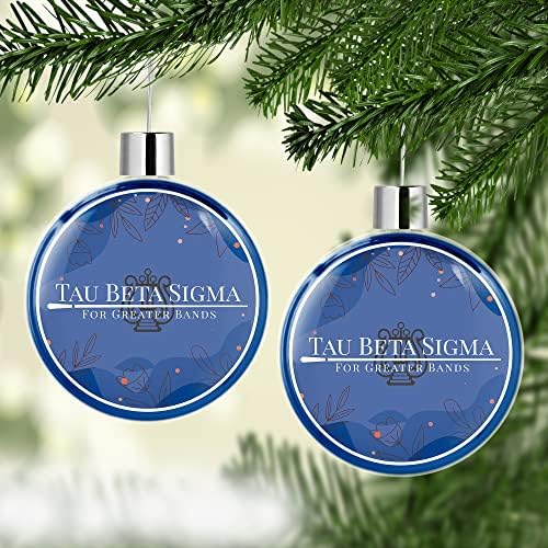 Tau beta sigma irmandade redonda decoração de ornamentos de Natal de árvore plana para a decoração de festas em casa