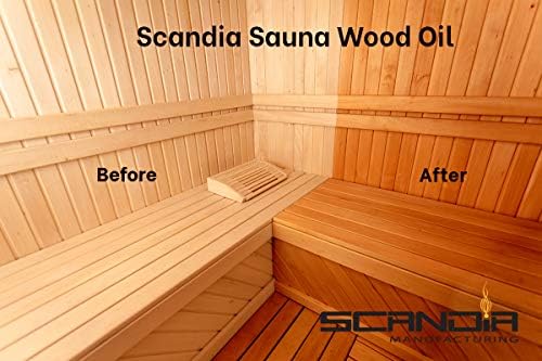 Scandia All Natural Sauna Wood Oil para restaurar e proteger saunas | Aplicação interna e externa | Cheiro de cedro | Tamanho de 1 galão