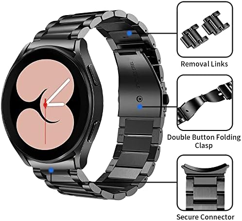 Nenhuma alça de metal de gap destinada a Samsung Galaxy Watch 5 Band Pro 45/40/44mm Galaxy Watch 4 Band Classic 42/46/40/44mm Banda Solid Stainless Aço pulseiras para Galaxy Watch 5 Pro