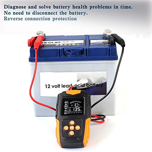 FOXWER 12V e 24V Testador de bateria para molhado/gel/sla/inundado/efb/chumbo ácido/agm laranja
