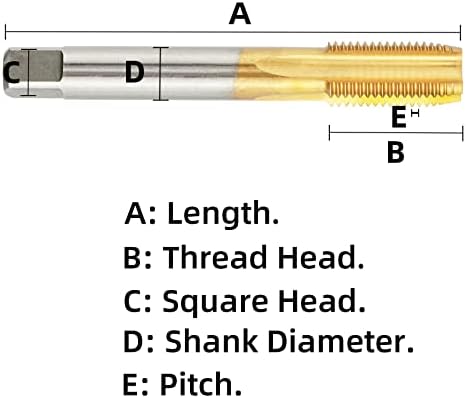 ACRETEEL METRIC M33 X 3,5 HSS TI com flauta reta Torneira, M33 x 3,5mm Máquina de rosca revestida de titânio