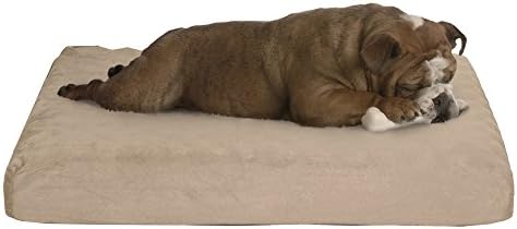 Espuma de memória - Cama de cachorro ortopédica de duas camadas com tampa lavável da máquina - 26 x 19 para cães médios de até 40 libras por petmaker