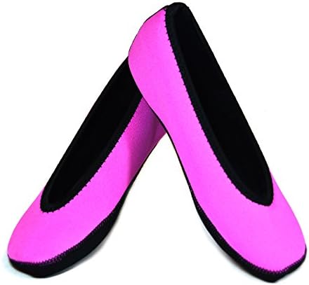 Sapatos femininos de apartamentos de balé, melhores planos dobráveis ​​e flexíveis, meias de chinelos, chinelos de viagem e sapatos de exercício, sapatos de dança, meias de ioga, sapatos de casa, chinelos internos, rosa